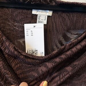 H&M edition brown lace off shoulder top